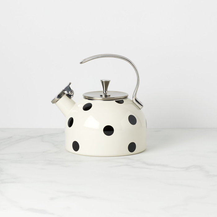 Kate Spade New York Deco Dot 2.5 Quarts Stainless Steel Whistling Stovetop Tea Kettle & Reviews